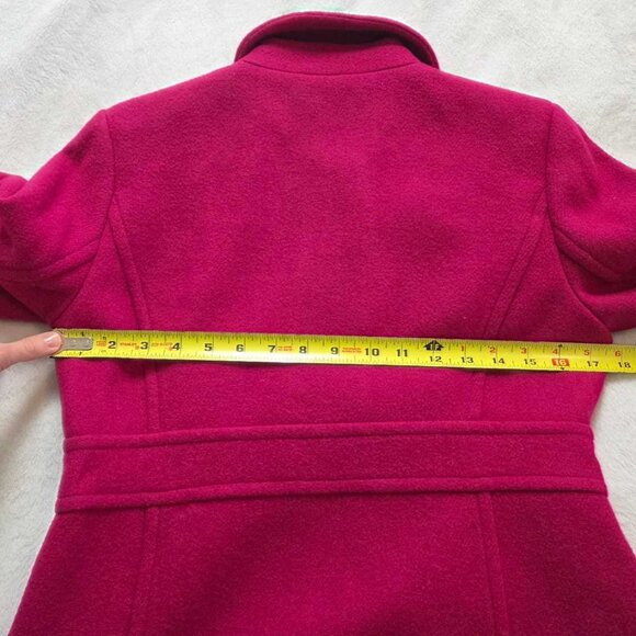 New 6P J Crew Factory wool-blend lady day coat in Brilliant Berry 6 Petite - Picture 8 of 12